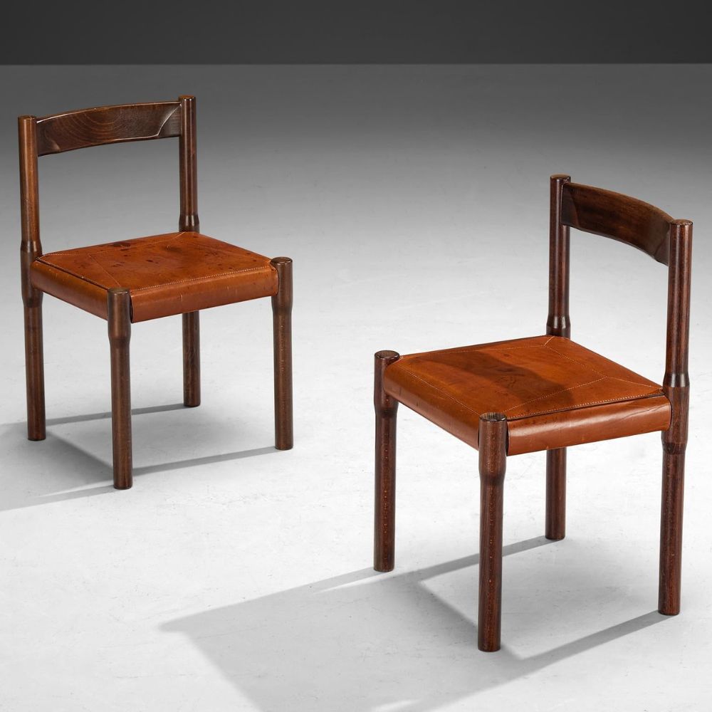 Buy Hasthshilpa Ebony Leather Dining Chairs | Dining Chair | Wooden Chair | Wooden Dining Chair | Dining Room Furniture | Dining Furniture | Hasthshilpa Luxe | Luxury Furniture | Solid Wood Chair