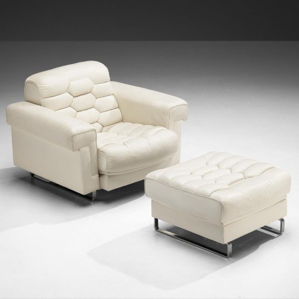 Buy Hasthshilpa Leather Relaxation Chair with Ottoman | Lounge Chair | Ottoman | Chair With Ottoman | Lounge Sofa | Living Room Furniture | Leather Sofa | Hasthshilpa | Luxury Furniture | Luxe