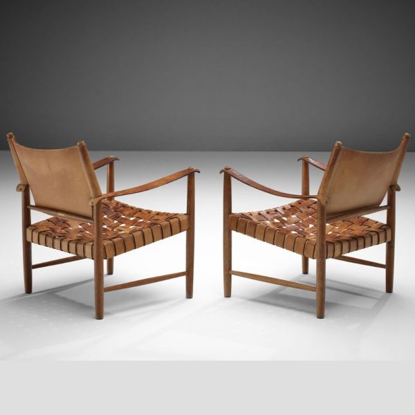 Hasthshilpa Luxe Leather Safari Chair Duo