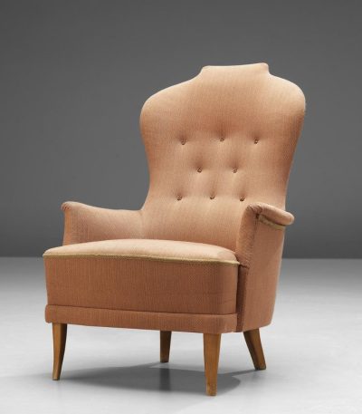 Buy Hasthshilpa Russet Fabric Lounge Chair | Lounge Chair | Upholstered Chair | Single Sofa | Sofa Chair | Living Room Chair | Living Room Furniture | Hasthshilpa Luxe | Luxury Furniture | Hasthshilpa