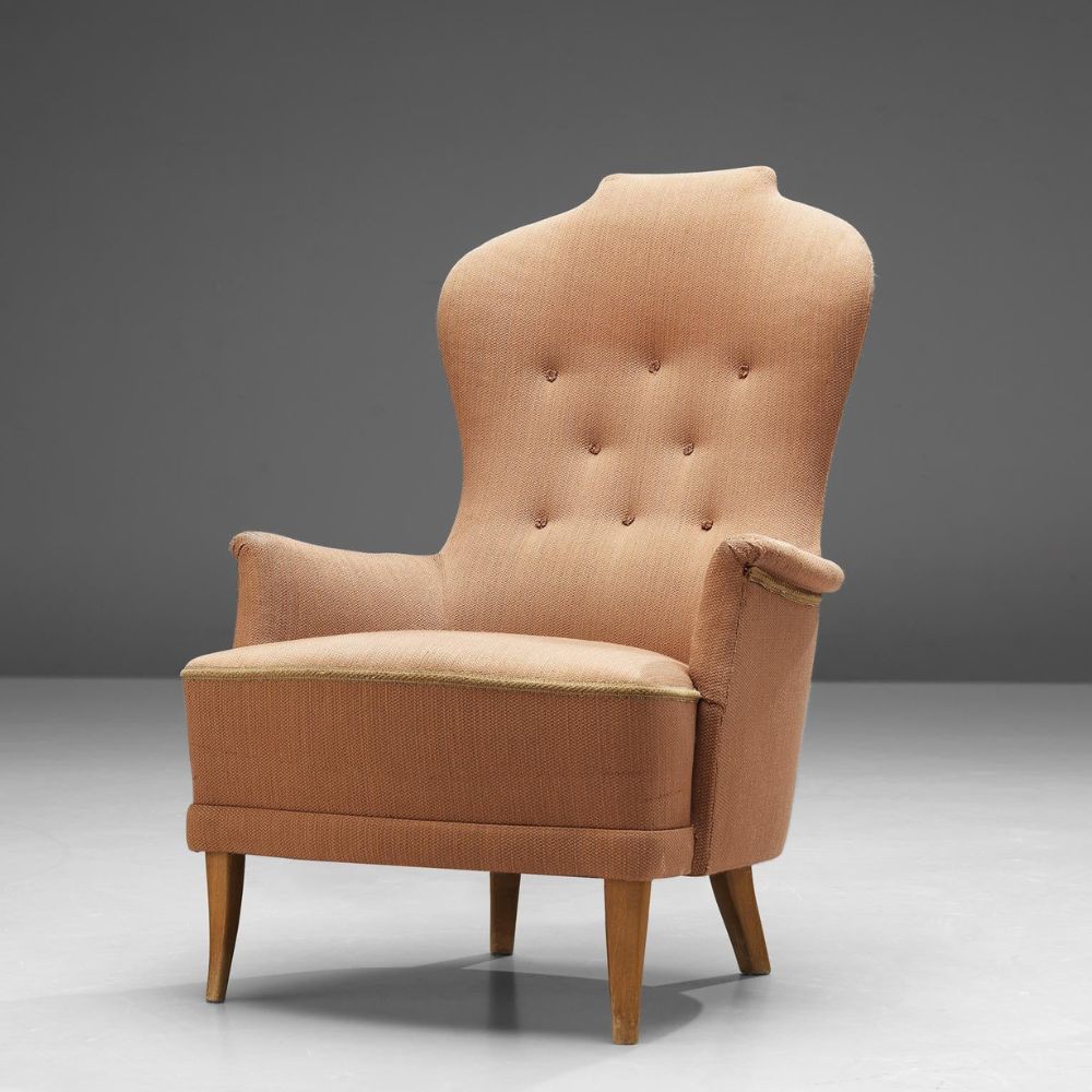 Buy Hasthshilpa Russet Fabric Lounge Chair | Lounge Chair | Upholstered Chair | Single Sofa | Sofa Chair | Living Room Chair | Living Room Furniture | Hasthshilpa Luxe | Luxury Furniture | Hasthshilpa