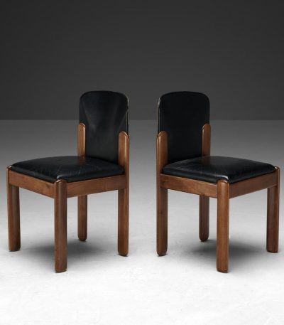 Buy Hasthshilpa Walnut Frame Black Leather Dining Chairs | Dining Chair | Wooden Dining Chair | Leather Dining Chair | Dining Room Furniture | Dining Room Chair | Hasthshilpa Luxe | Luxury Furniture