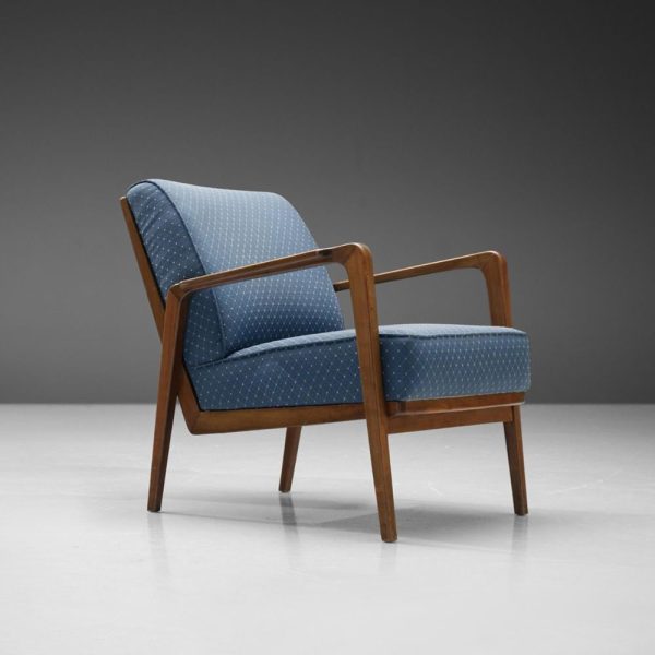 Buy Hasthshilpa Blue Horizon Sheesham Lounge Chair | Wooden Lounge Chair | Upholstered Lounge Chair | Living Room Chair | Living Room Furniture | Luxury Furniture | Hasthshilpa Luxe
