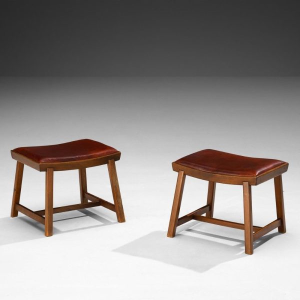 Buy Hasthshilpa Leather-Top Wooden Stools | Leather Stool | Wooden Stool | Outdoor Furniture | Living Room Furniture | Luxury Furniture | Hasthshilpa Luxe