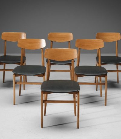 Buy Hasthshilpa Six-Piece Sheesham Wood Dining Chair Set with Dark Grey Leather | Wooden Dining Chair | Dining Chair Set | Sheesham Wood Dining Chairs | Dining Room Furniture | Luxury Furniture | Hasthshilpa Luxe