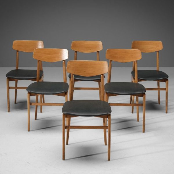 Buy Hasthshilpa Six-Piece Sheesham Wood Dining Chair Set with Dark Grey Leather | Wooden Dining Chair | Dining Chair Set | Sheesham Wood Dining Chairs | Dining Room Furniture | Luxury Furniture | Hasthshilpa Luxe