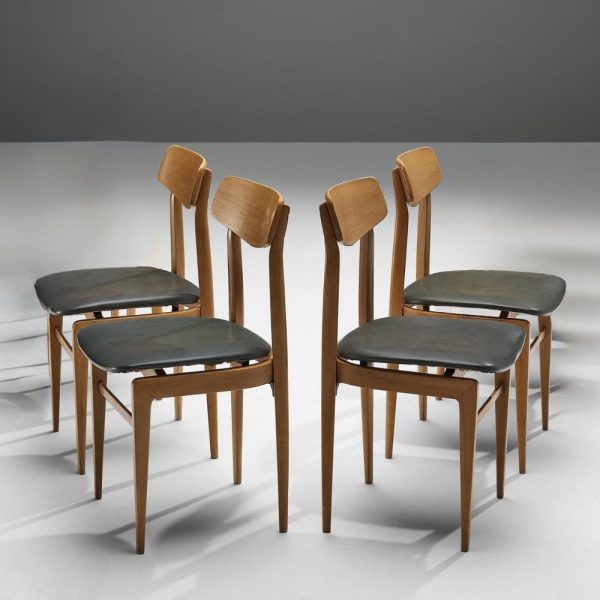 Buy Hasthshilpa Teak Wood Sculptural Chair Set of Four | Dining Chair Set | Wooden Dining Chair | Leather Dining Chair | Dining Room Furniture | Luxury Furniture | Hasthshilpa Luxe