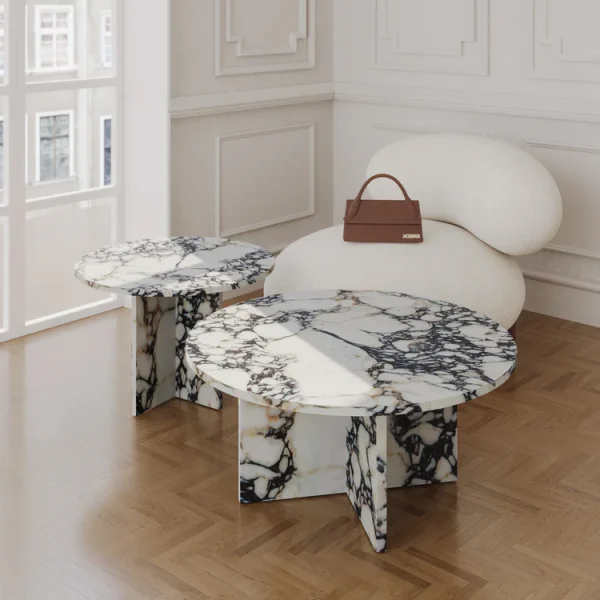 Hasthshilpa Luxe Modern Marble Nesting Coffee Tables